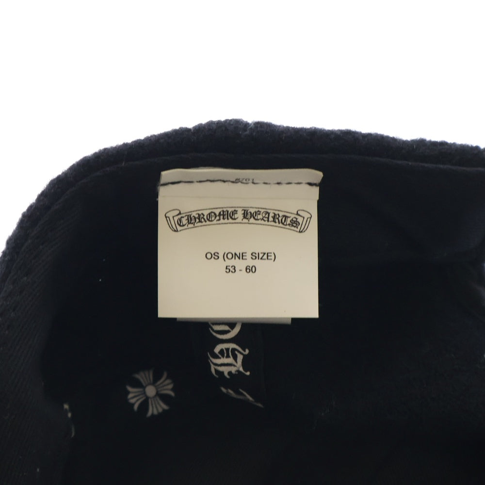 CHROME HEARTS(クロムハーツ) CHレザーパッチ ウールキャップ 帽子 ブラック