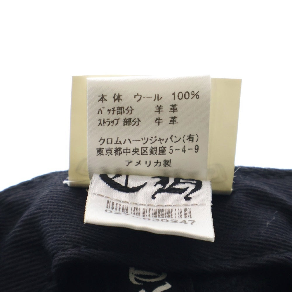 CHROME HEARTS(クロムハーツ) CHレザーパッチ ウールキャップ 帽子 ブラック