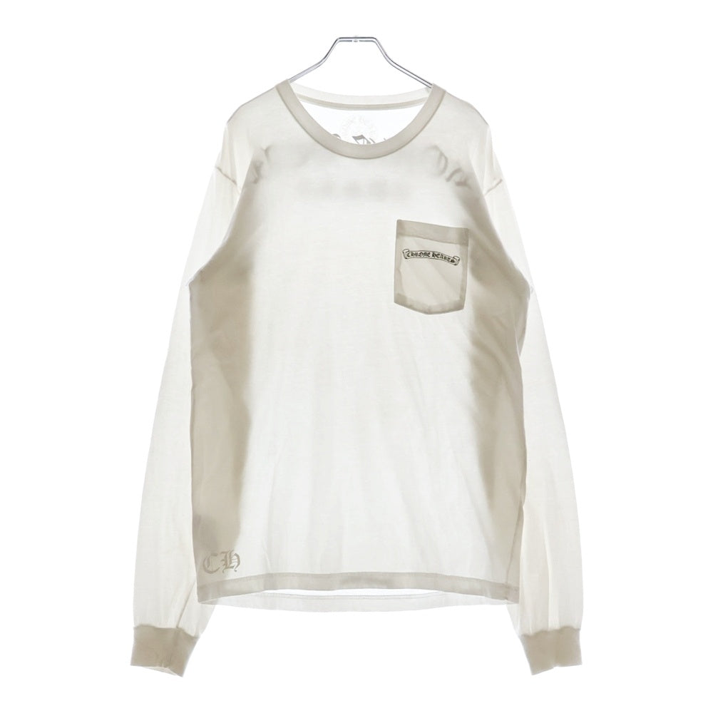 CHROME HEARTS(クロムハーツ) CH L S 1 バックアーチロゴプリント USA 長袖Tシャツ ロングスリーブカットソー ホワイト