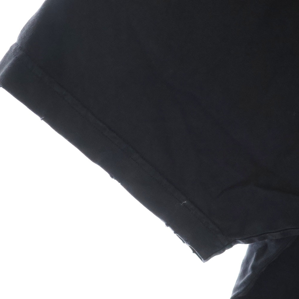 BALENCIAGA(バレンシアガ) 23SS ユーズド加工 テープロゴ 半袖Tシャツ 739784 ブラック