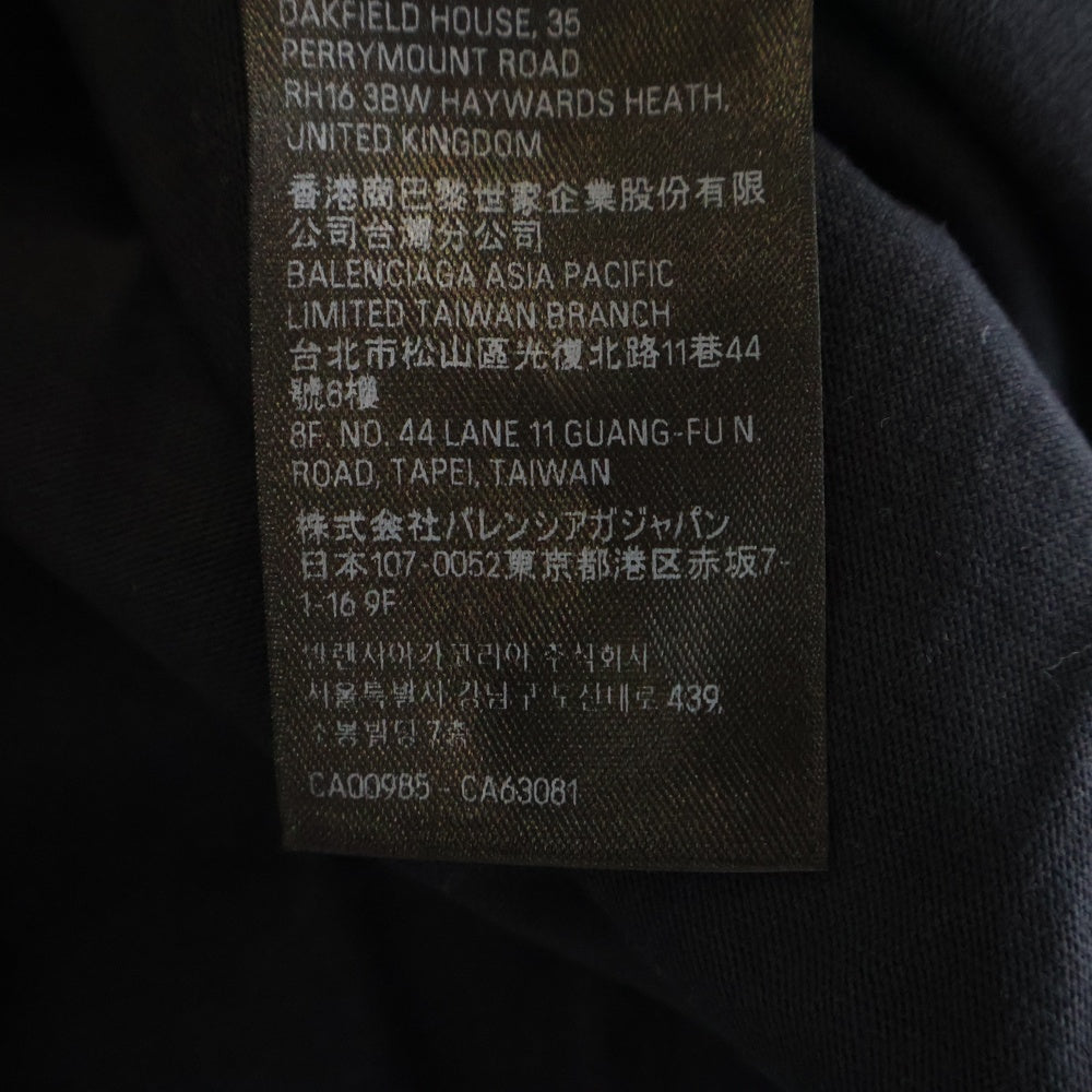 BALENCIAGA(バレンシアガ) 23SS ユーズド加工 テープロゴ 半袖Tシャツ 739784 ブラック