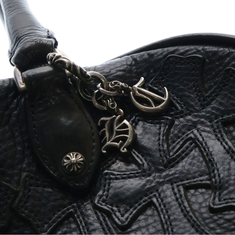 CHROME HEARTS(クロムハーツ) GYM SM ジムバッグ 現行型 CHチャーム付き スモール レザー ハンドバッグ ブラック/シルバー