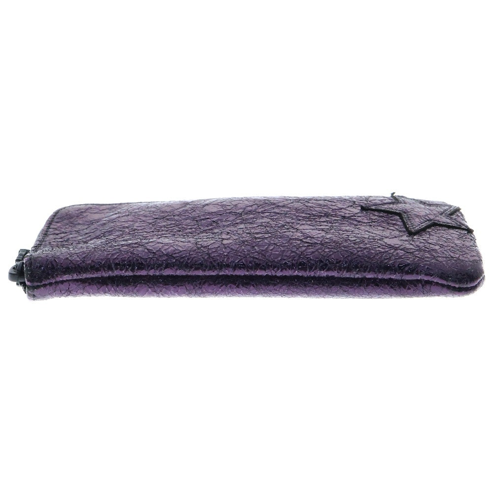 CHROME HEARTS(クロムハーツ) PATENT LEATHER STAR POUCH アイウェアクロス 眼鏡拭き 入り メタリック スターパッチ アイウェアケース メガネケース パープル