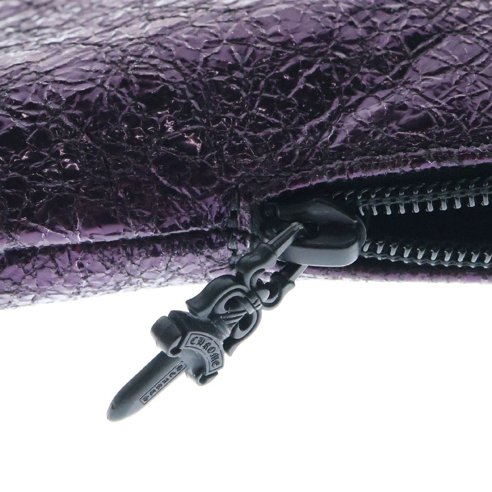 CHROME HEARTS(クロムハーツ) PATENT LEATHER STAR POUCH アイウェアクロス 眼鏡拭き 入り メタリック スターパッチ アイウェアケース メガネケース パープル