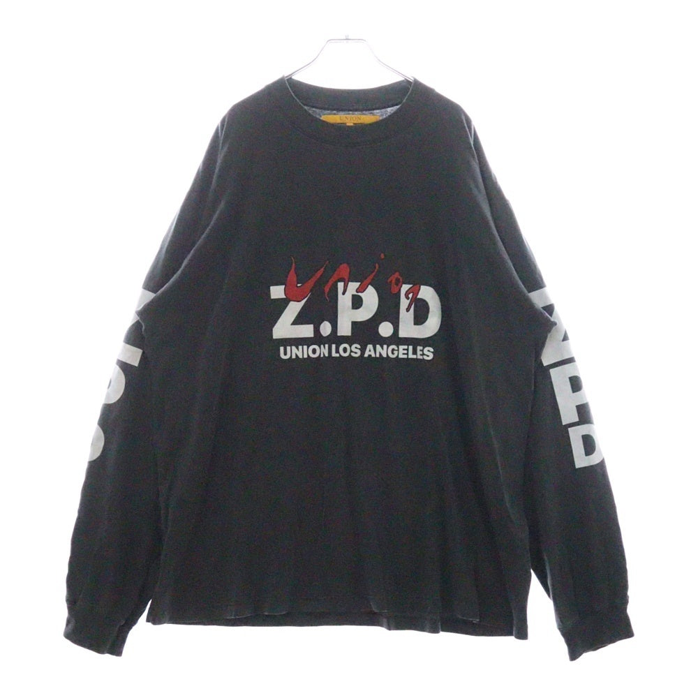 UNION(ユニオン) 22AW PROXIMAL LS TEE 両面プリント ロングスリーブ Tシャツ グレー