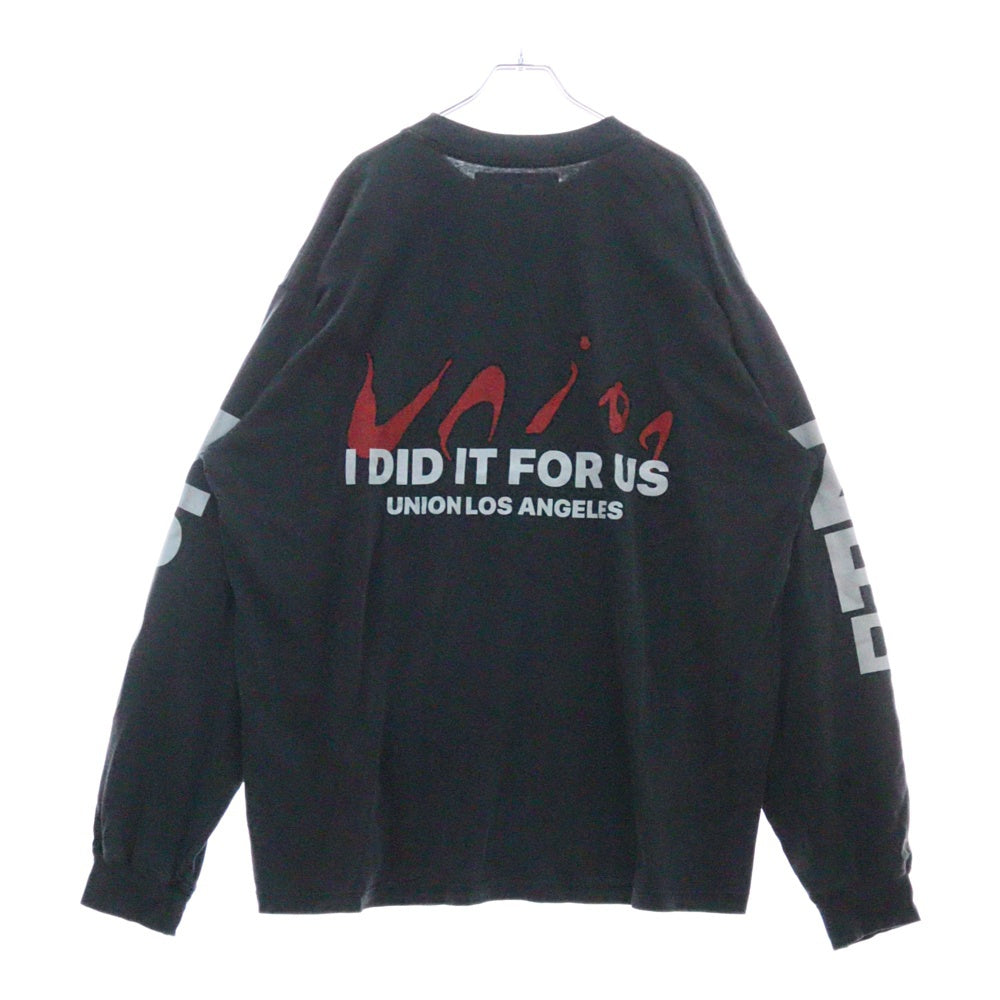 UNION(ユニオン) 22AW PROXIMAL LS TEE 両面プリント ロングスリーブ Tシャツ グレー