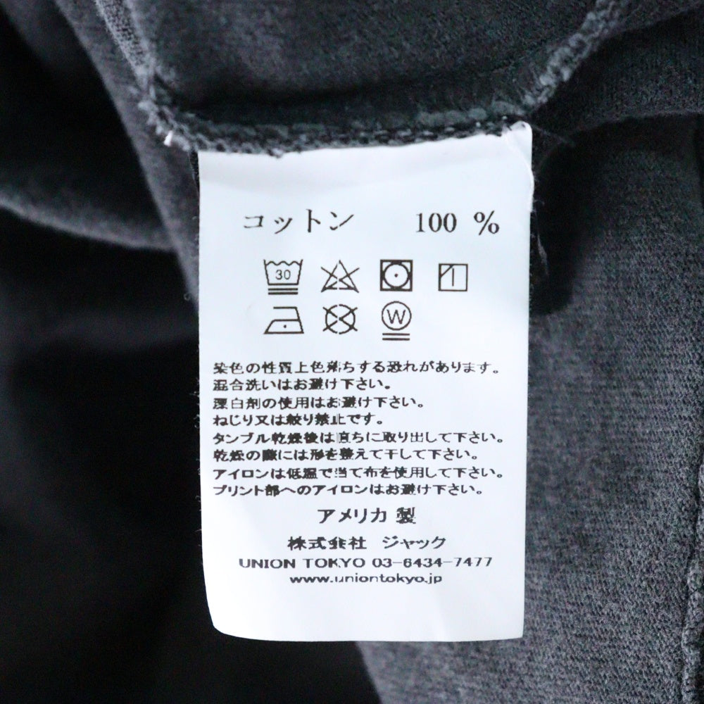 UNION(ユニオン) 22AW PROXIMAL LS TEE 両面プリント ロングスリーブ Tシャツ グレー