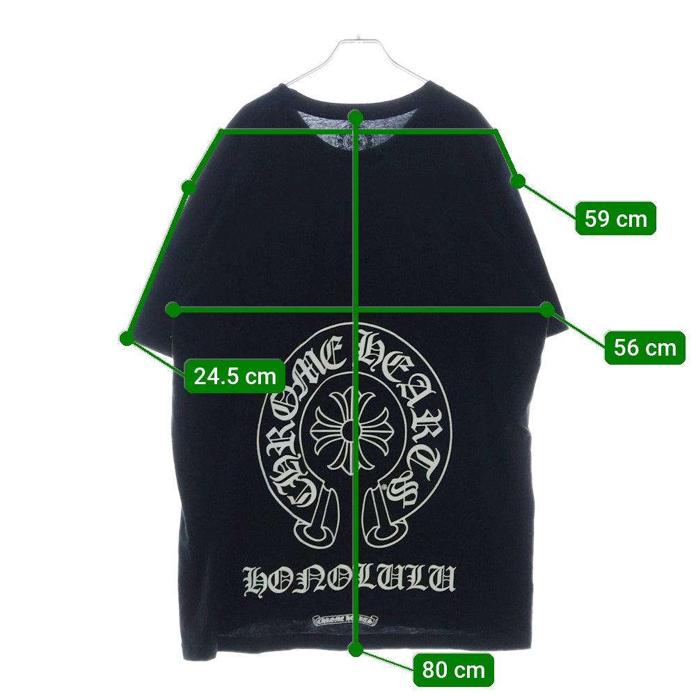 CHROME HEARTS(クロムハーツ) Honolulu Back CH Plus Tee ホノルルバックCHプラス半袖Tシャツ ブラック
