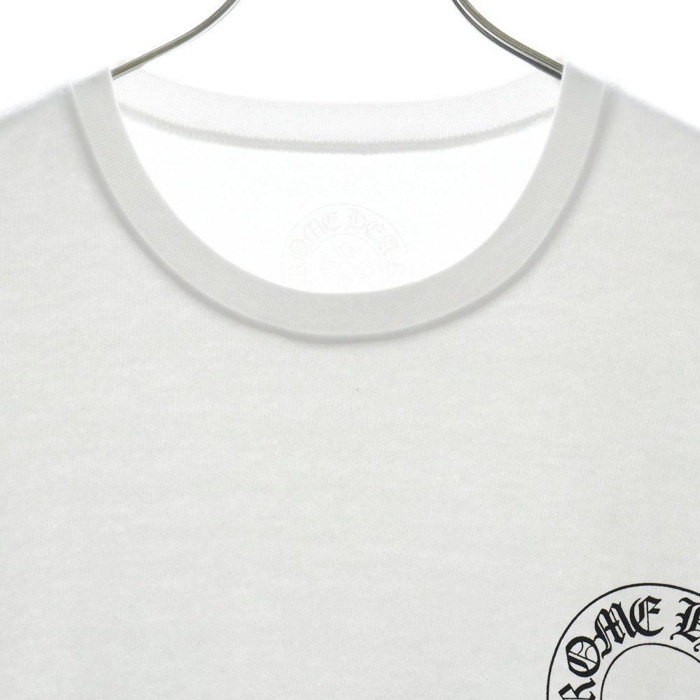 CHROME HEARTS(クロムハーツ) Horseshoe L/S Sweatshirt ホースシュープリント 袖フローラル スウェットトレーナー ホワイト
