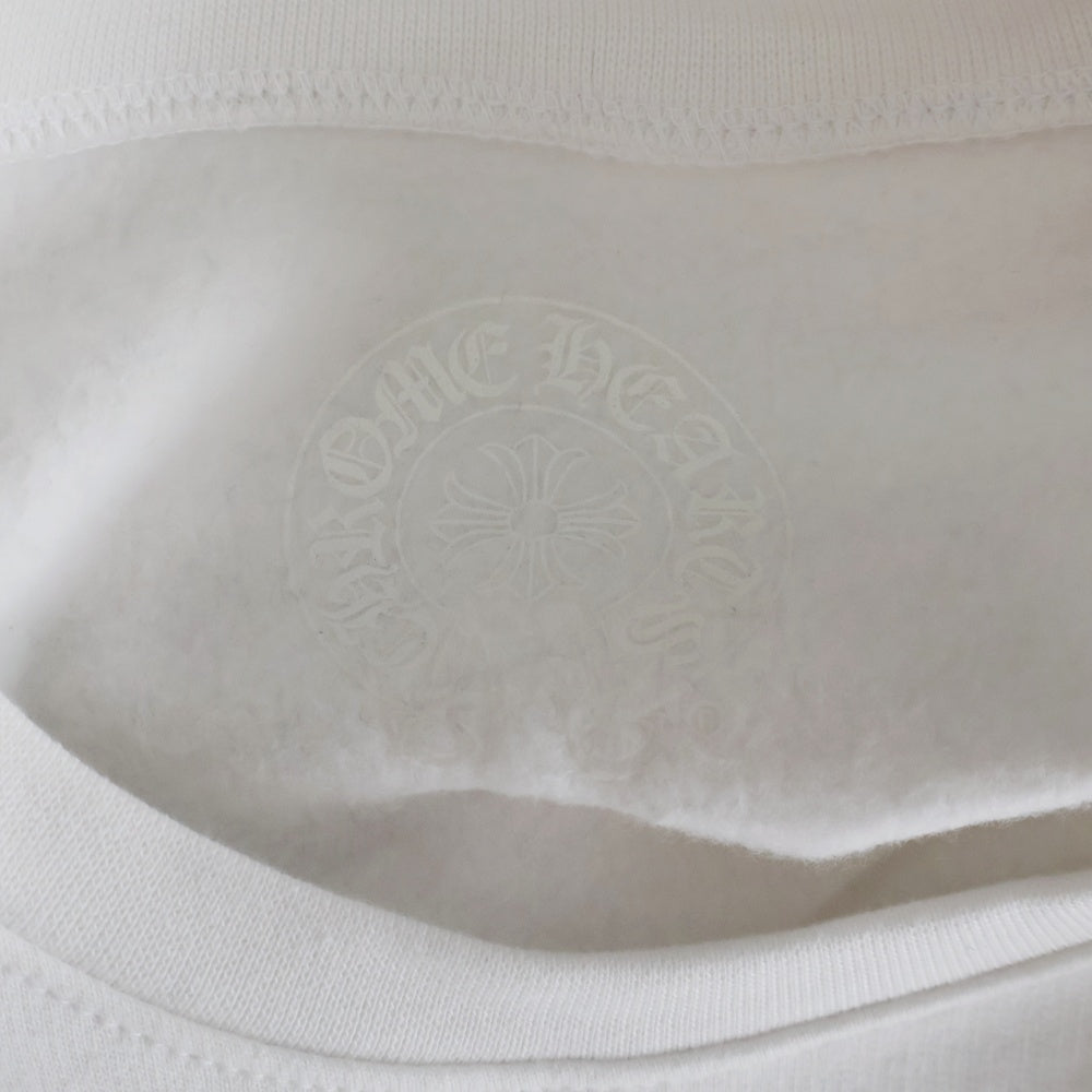 CHROME HEARTS(クロムハーツ) Horseshoe L/S Sweatshirt ホースシュープリント 袖フローラル スウェットトレーナー ホワイト