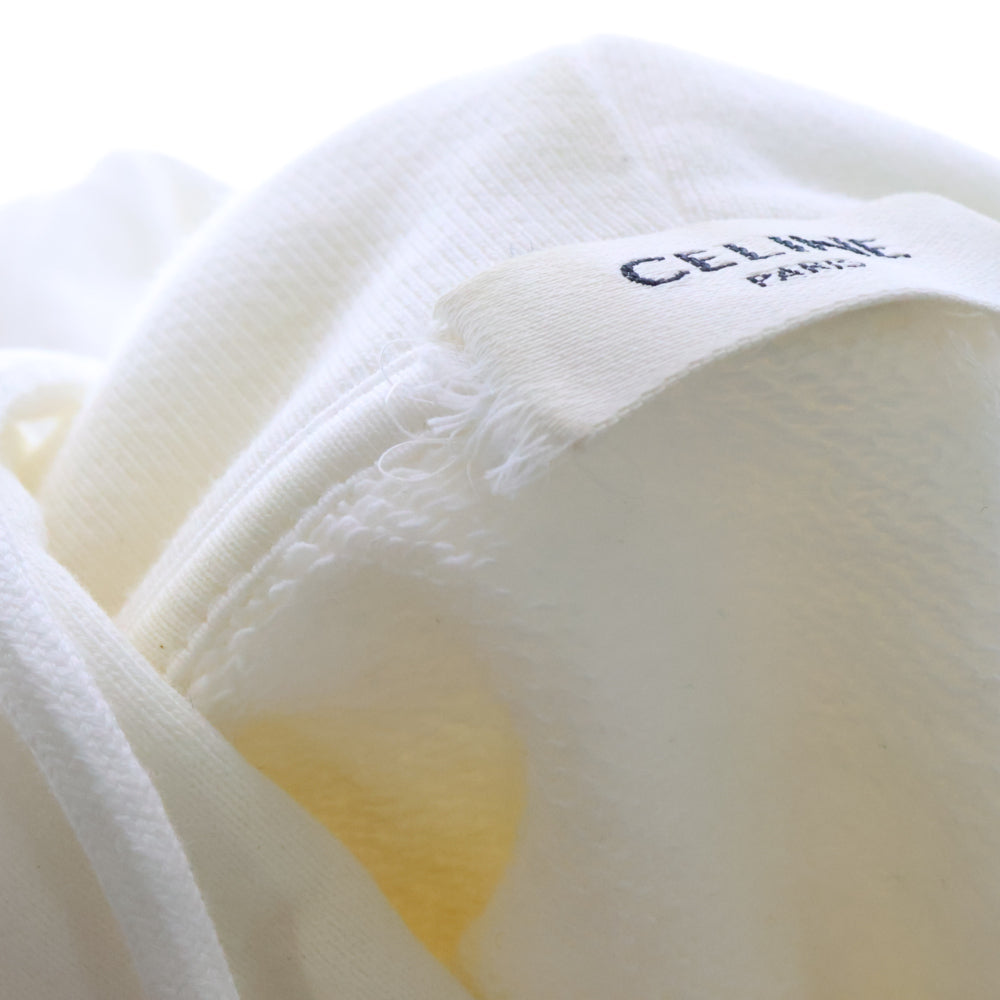 CELINE(セリーヌ) 23SS ラインストーンロゴプルオーバーパーカー ホワイト 2Y88B670Q