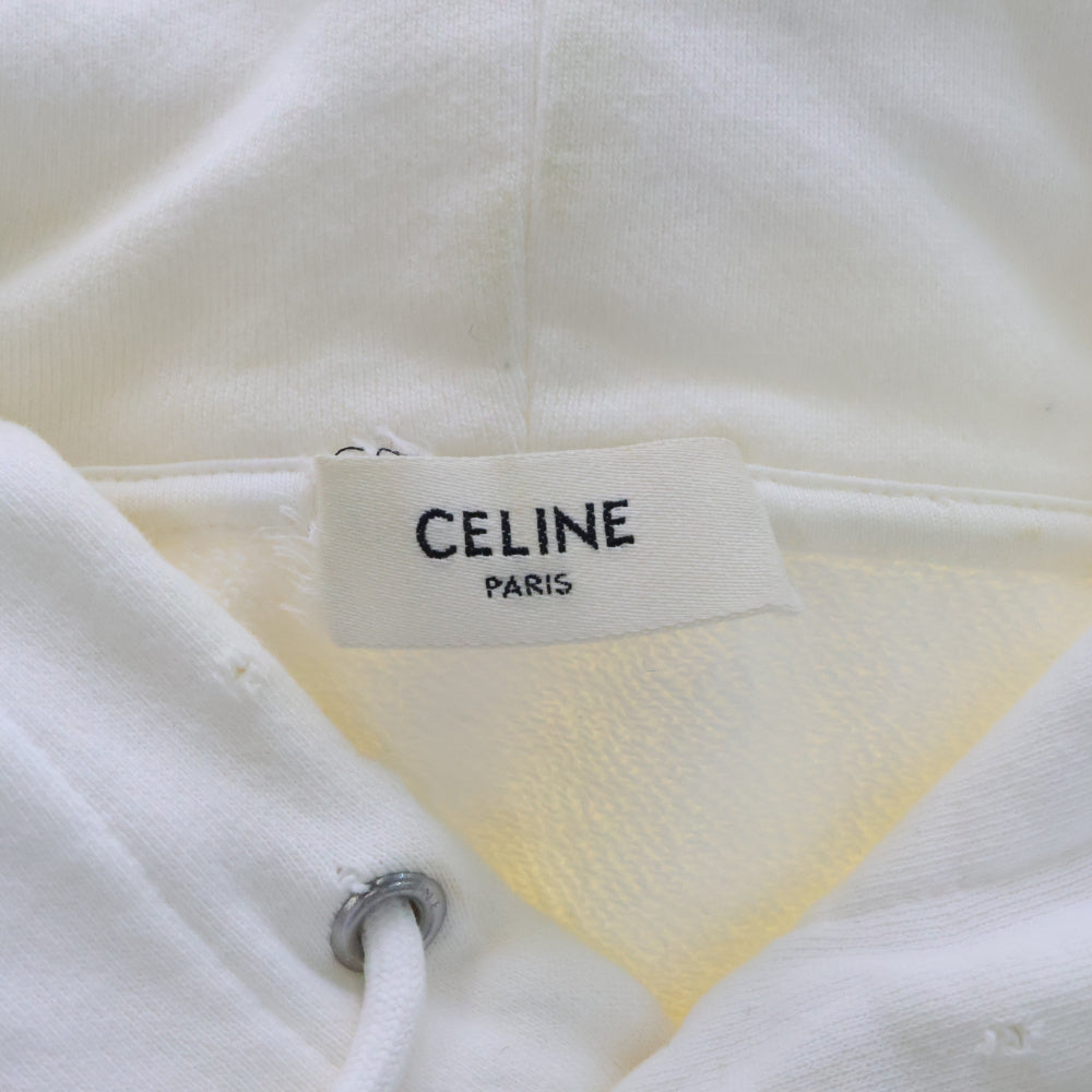 CELINE(セリーヌ) 23SS ラインストーンロゴプルオーバーパーカー ホワイト 2Y88B670Q