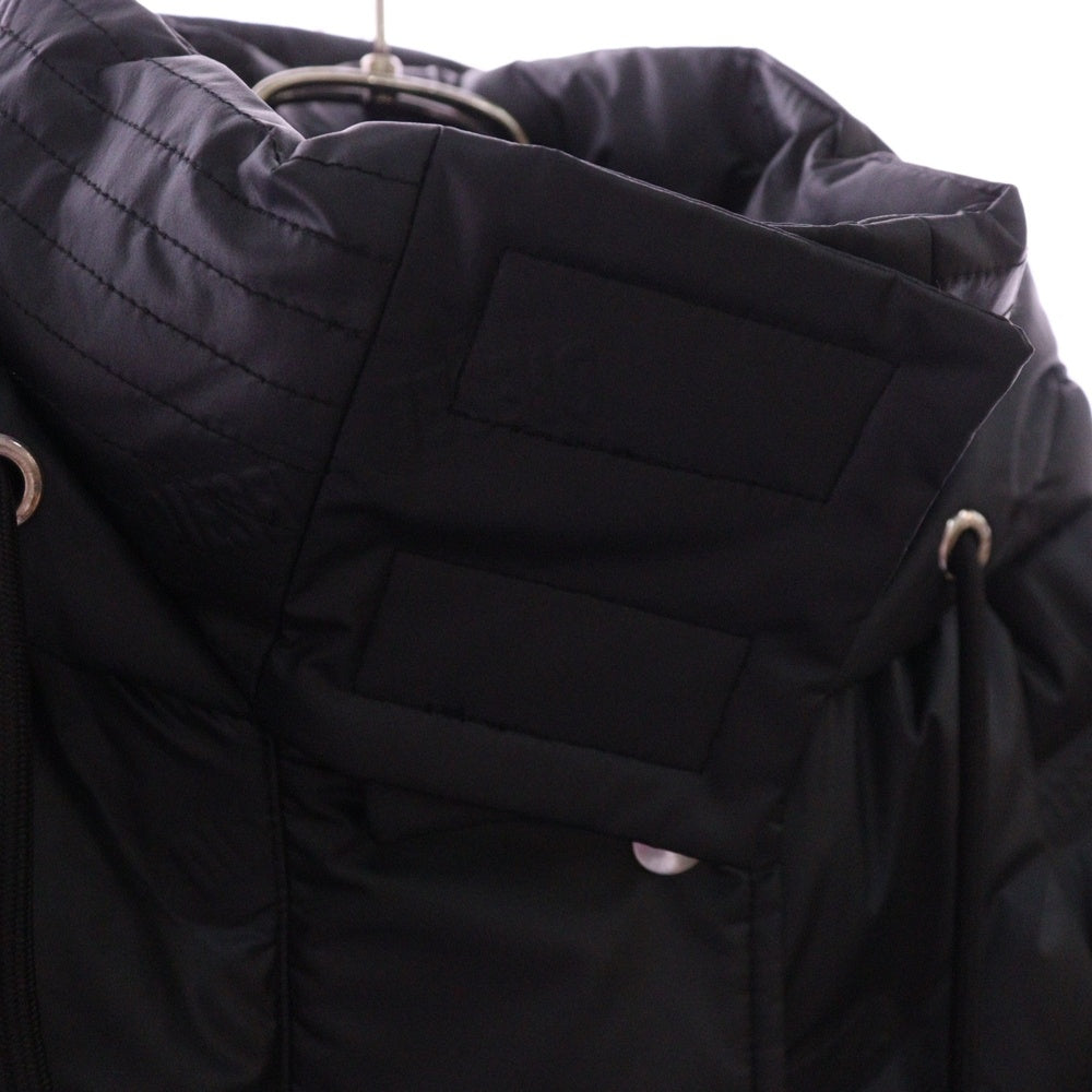 DIESEL(ディーゼル) ロゴ型押しフーディロングダウンジャケット ブラック