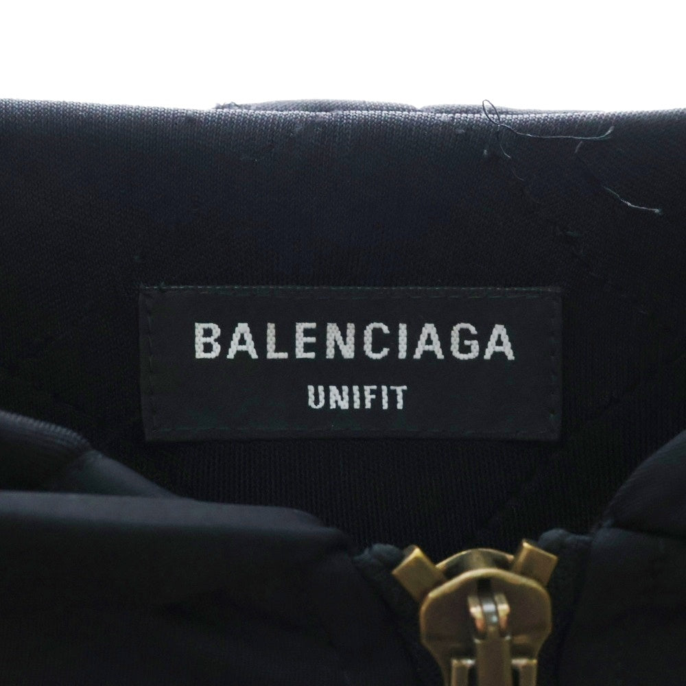 BALENCIAGA(バレンシアガ) ロゴ刺繍 ジップアップフーディ ボンバージャケット ブラック 698867 TMO13
