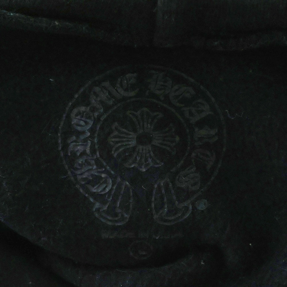 CHROME HEARTS(クロムハーツ) WWW.CHROMEHEARTS.COM SILVER GLITTER HOODIE オンライン限定ホースシューバックプリントプルオーバーパーカー ブラック