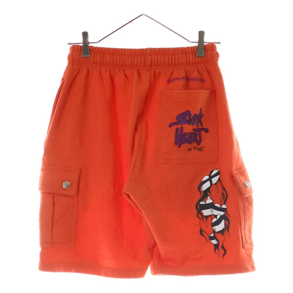 CHROME HEARTS(クロムハーツ) ×MATTY BOY SHORTS マッティボーイ ロゴプリント スウェットショーツ カーゴハーフパンツ レッド