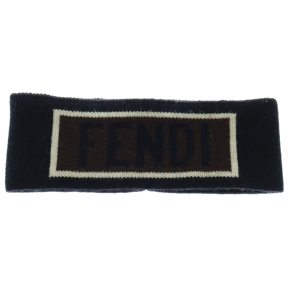 FENDI(フェンディ) ロゴニット ウールヘアバンド ブラウン FXS385 A40F