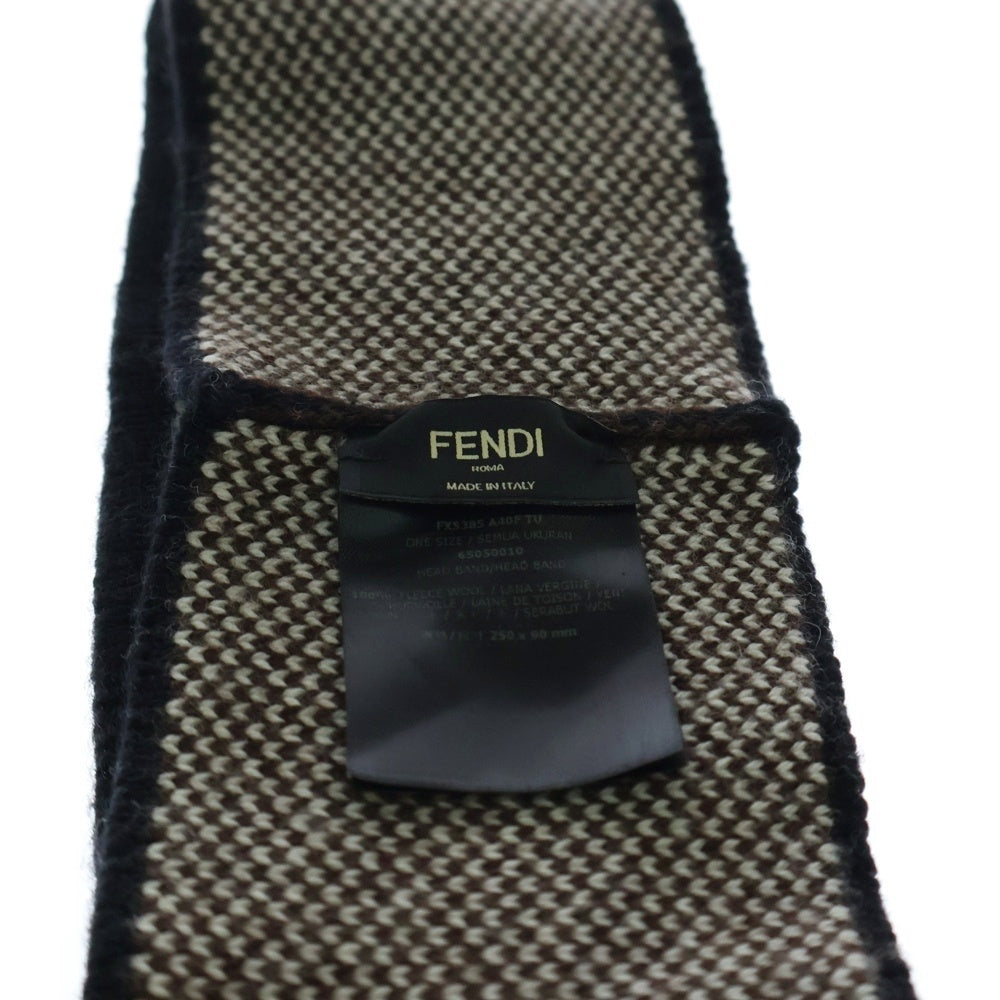 FENDI(フェンディ) ロゴニット ウールヘアバンド ブラウン FXS385 A40F