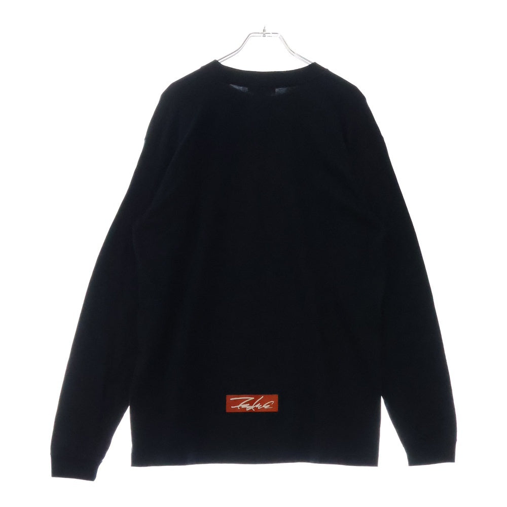 FUTURA LABORATORIES(フューチュラ・ラボラトリーズ) エイリアン プリント クルーネック長袖Tシャツ ロングスリーブ ロンT ブラック