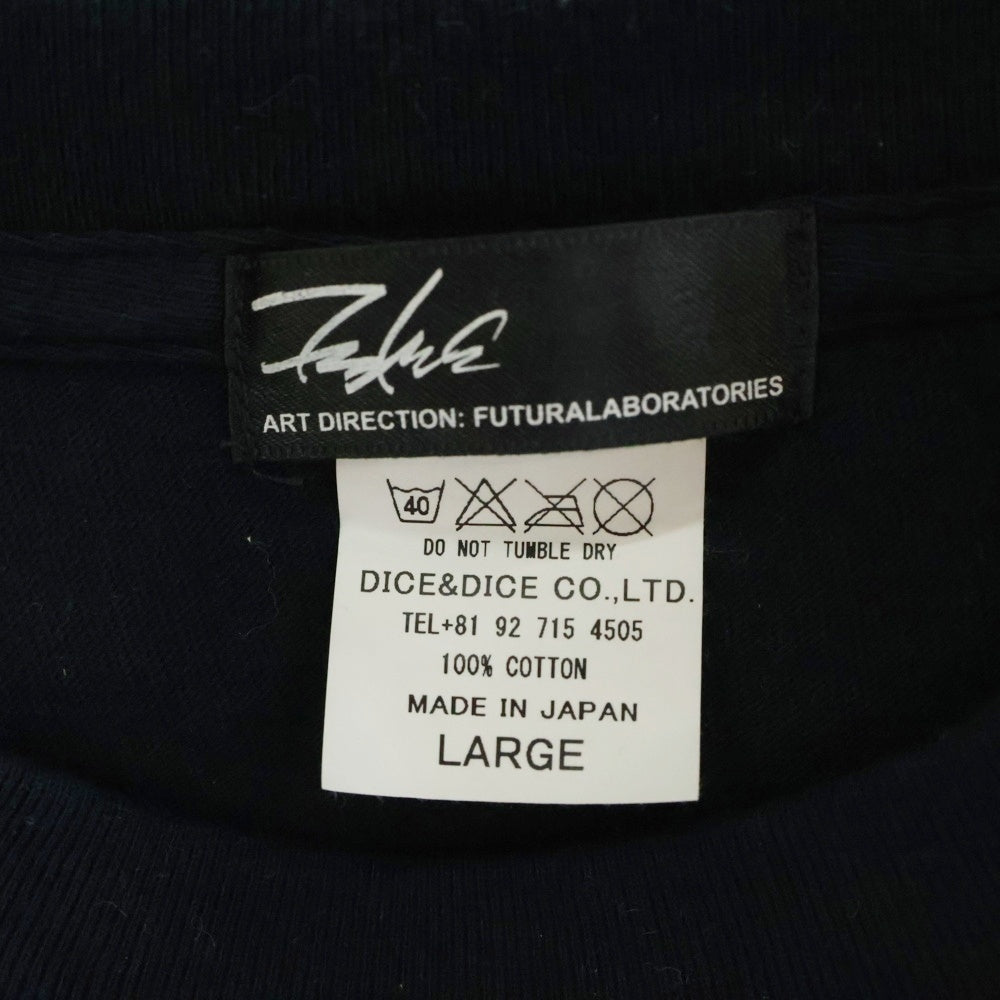 FUTURA LABORATORIES(フューチュラ・ラボラトリーズ) エイリアン プリント クルーネック長袖Tシャツ ロングスリーブ ロンT ブラック