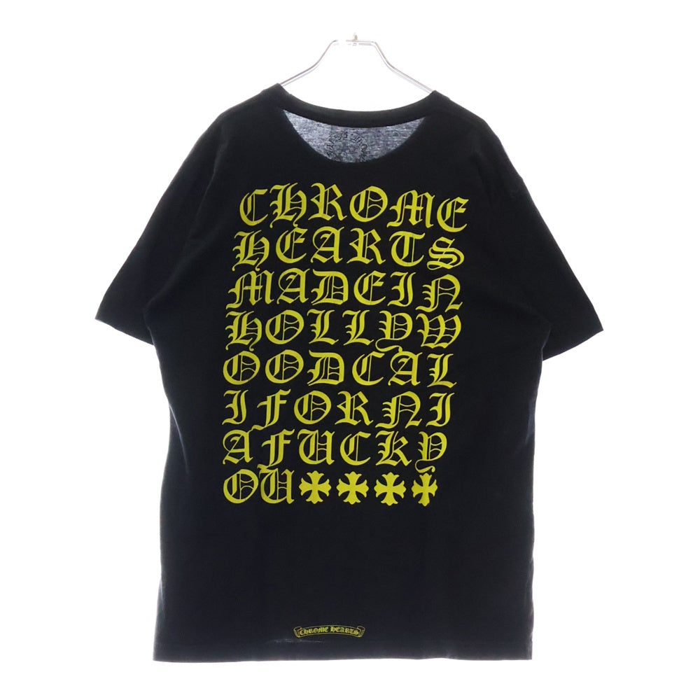 CHROME HEARTS(クロムハーツ) CH T-SHRT フロントホースシュー 英字バックプリント 半袖Tシャツ カットソー ブラック /イエロー