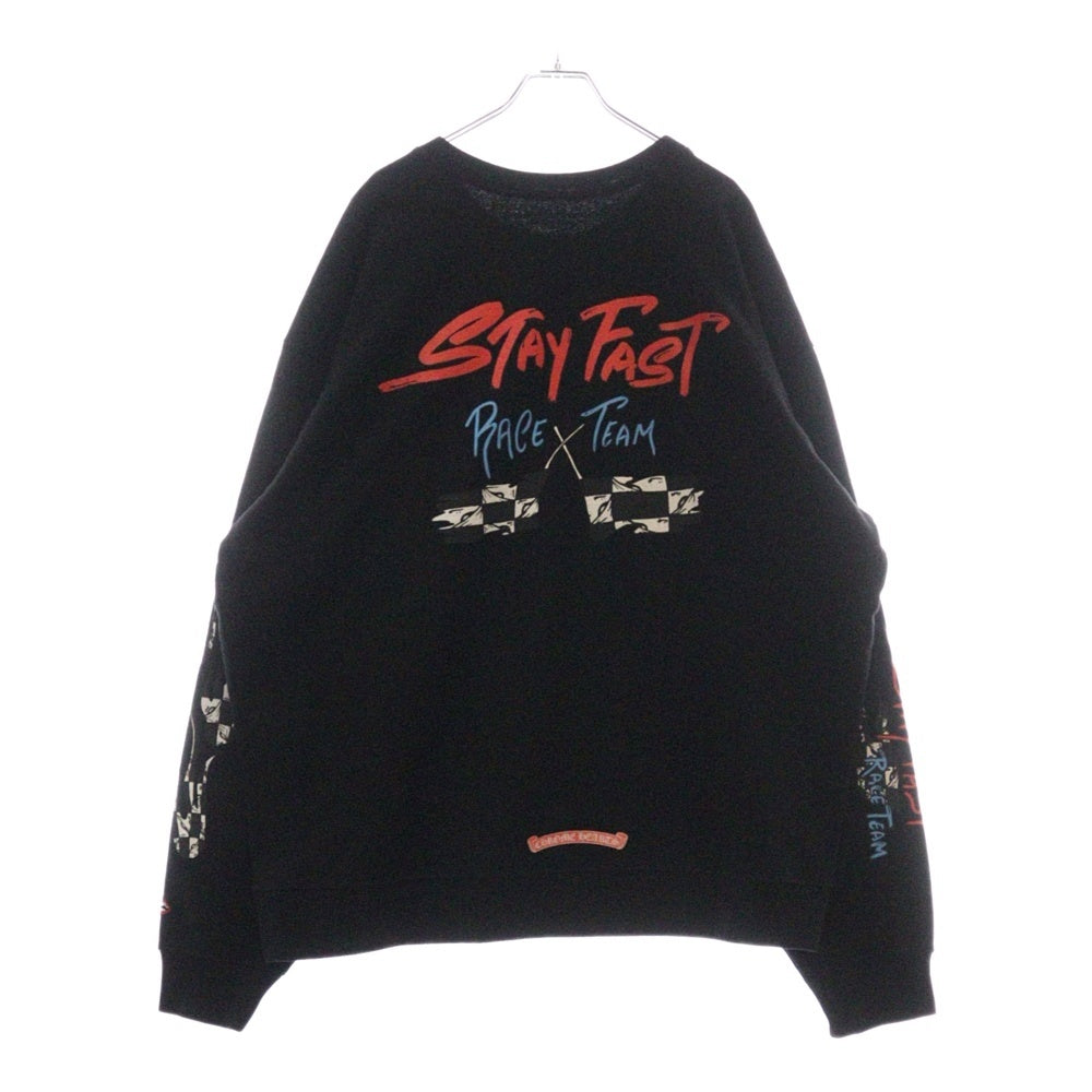 CHROME HEARTS(クロムハーツ) PPO STAY FAST RACE TEAM SWTSHRT MATTY BOY ステイファストプリントクルーネックスウェット トレーナー ブラック