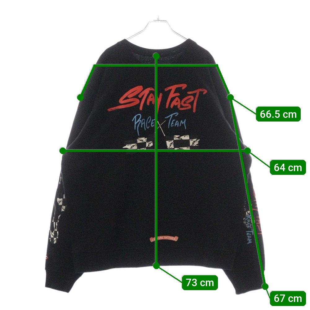 CHROME HEARTS(クロムハーツ) PPO STAY FAST RACE TEAM SWTSHRT MATTY BOY ステイファストプリントクルーネックスウェット トレーナー ブラック