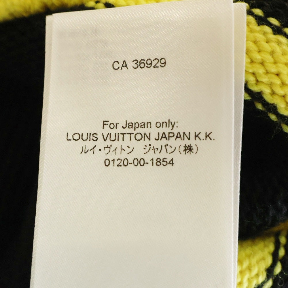 LOUIS VUITTON(ルイヴィトン) 22SS LVインタルシアフットボールニットトレーナー セーター RM221 YQL HMN86W ブラック/イエロー