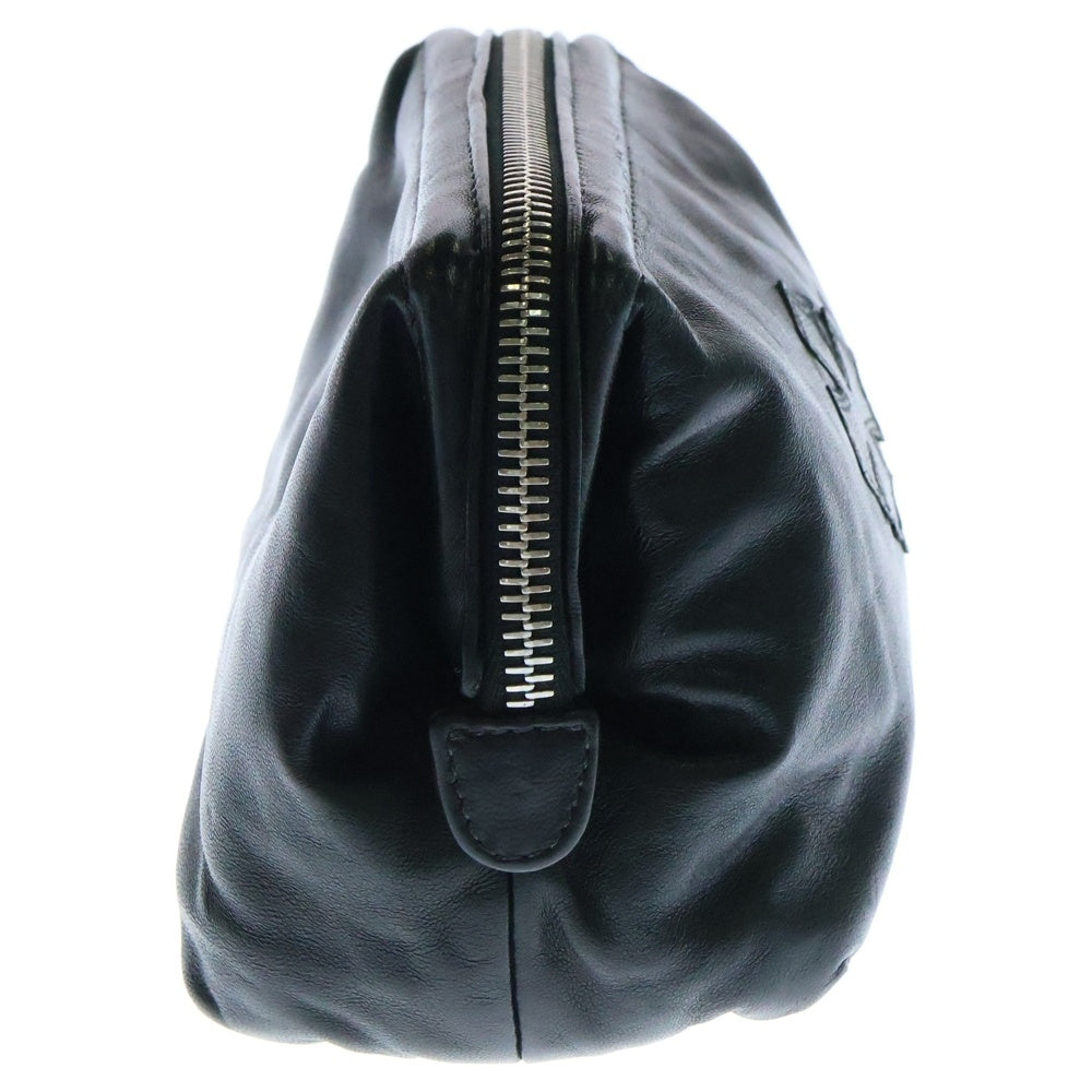 CHROME HEARTS(クロムハーツ) COSMETIC POUCH CHプラスパッチ ダガージップ レザーポーチ コスメポーチ ブラック