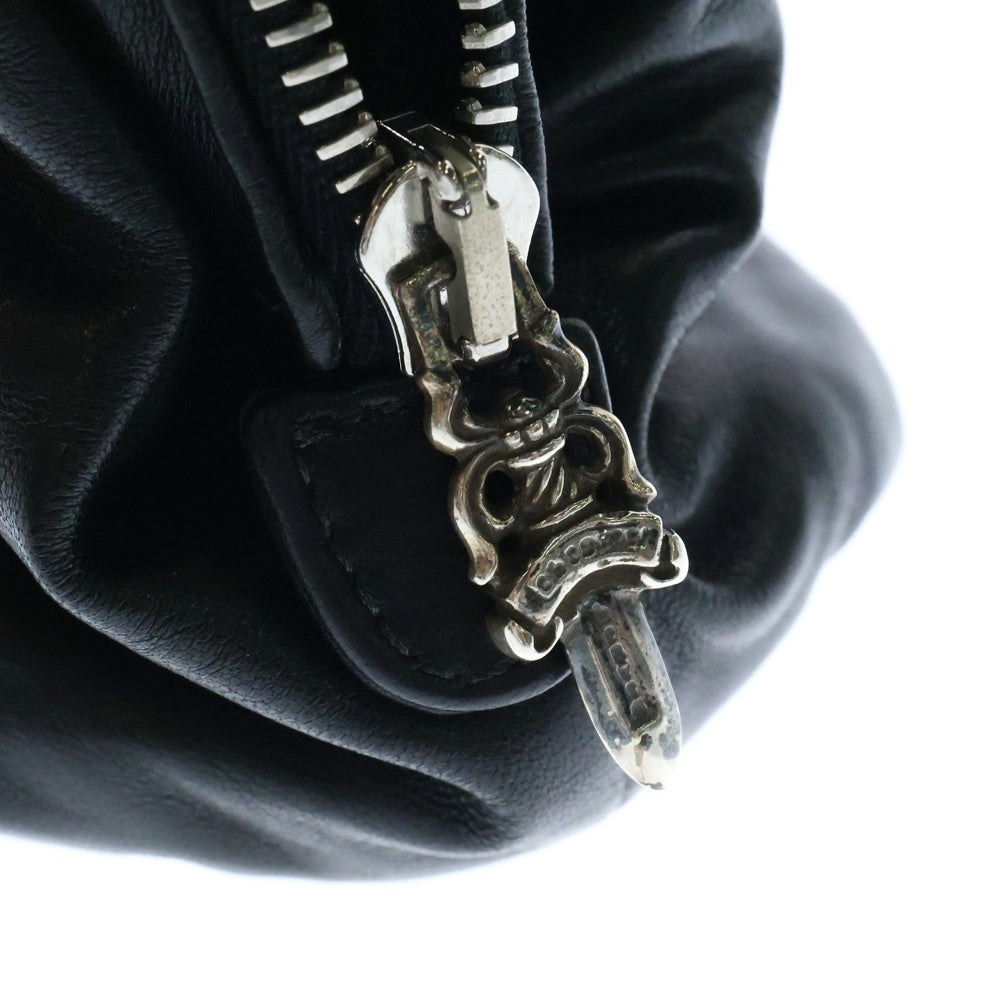 CHROME HEARTS(クロムハーツ) COSMETIC POUCH CHプラスパッチ ダガージップ レザーポーチ コスメポーチ ブラック