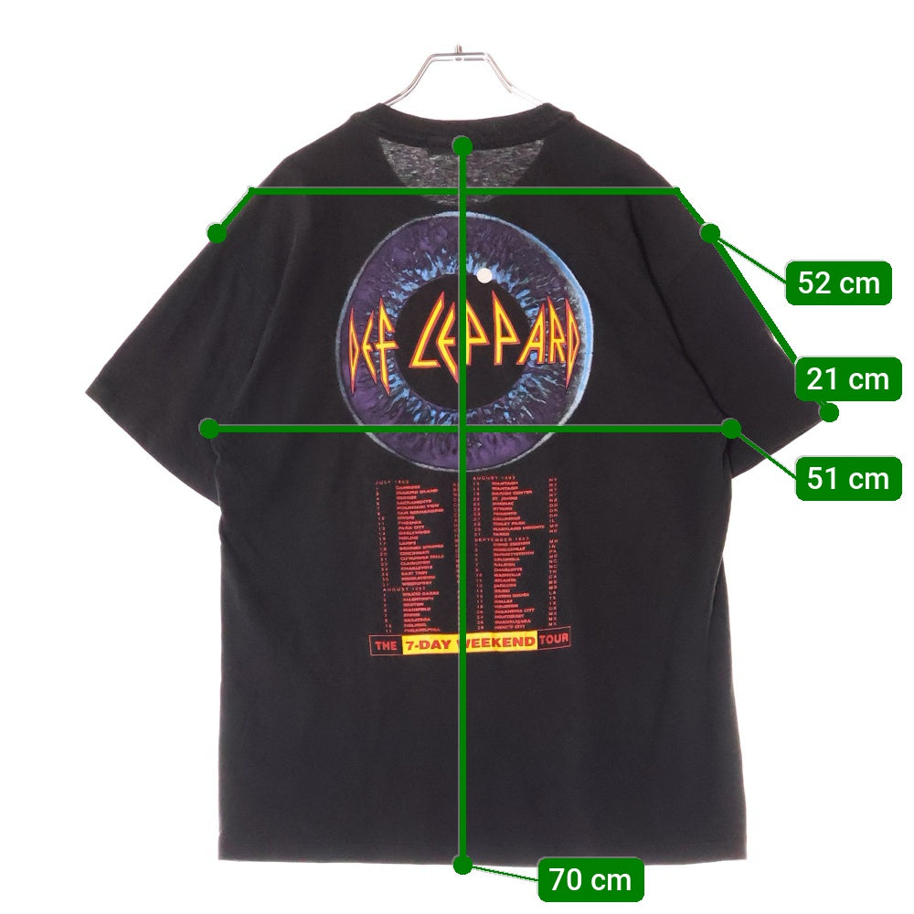VINTAGE(ヴィンテージ) 90s DEF LEPPARD 1992 THE 7DAY WEEKEND デフレパード Tシャツ 半袖カットソー ブラック