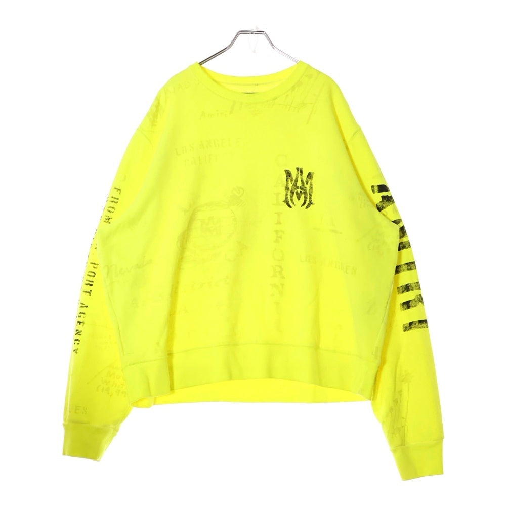 AMIRI(アミリ) コットンクルーネック ロゴプリント スウェットトレーナー イエロー SR3GU0004SMRSTH0