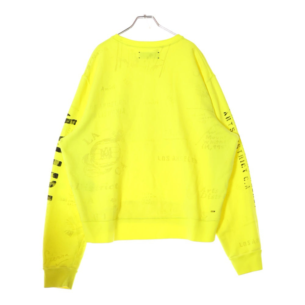 AMIRI(アミリ) コットンクルーネック ロゴプリント スウェットトレーナー イエロー SR3GU0004SMRSTH0