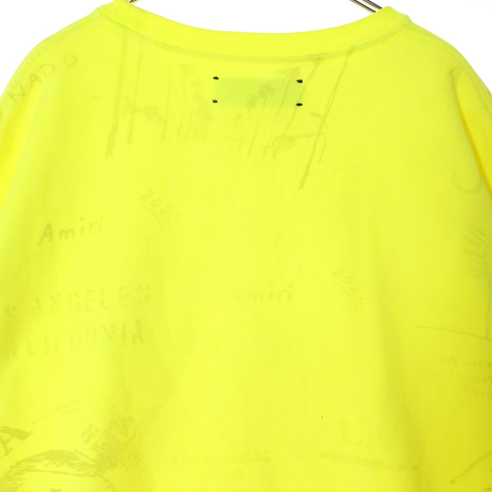 AMIRI(アミリ) コットンクルーネック ロゴプリント スウェットトレーナー イエロー SR3GU0004SMRSTH0