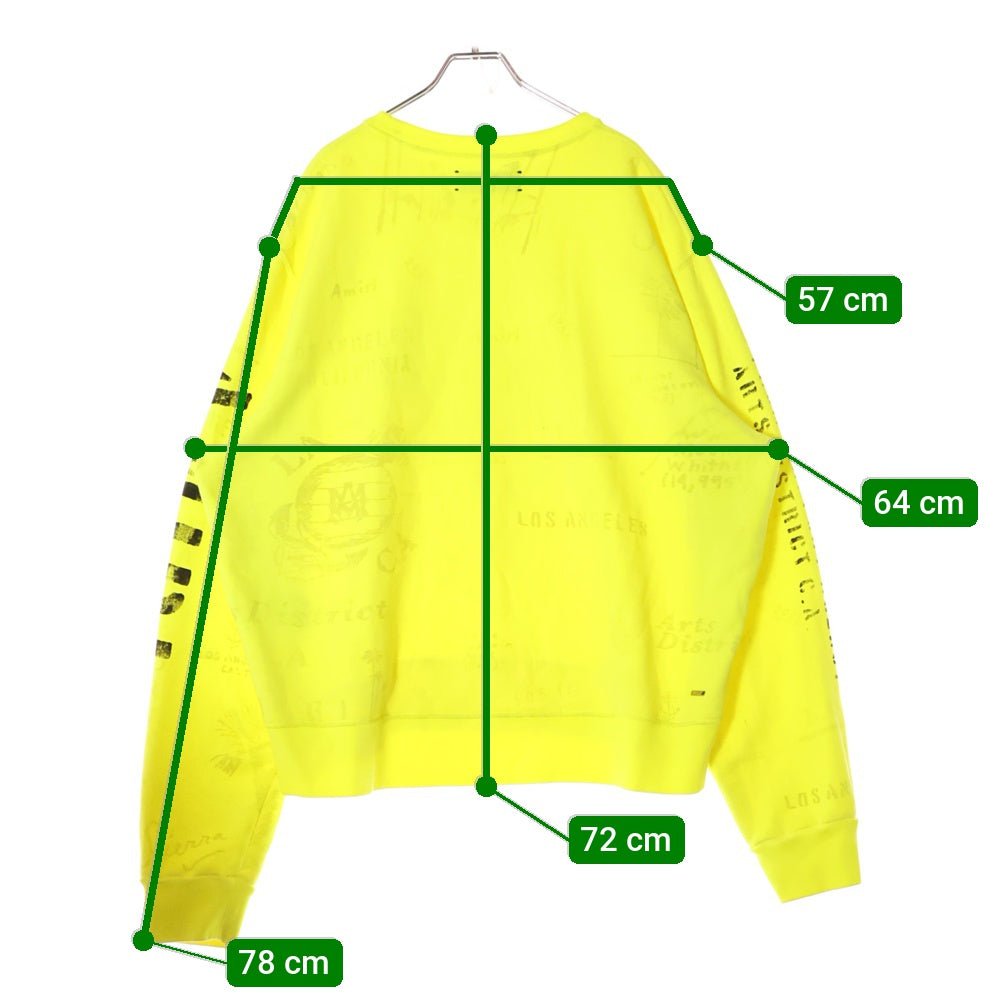 AMIRI(アミリ) コットンクルーネック ロゴプリント スウェットトレーナー イエロー SR3GU0004SMRSTH0