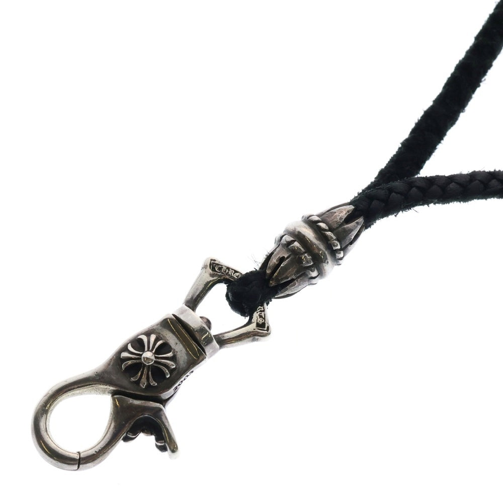 CHROME HEARTS(クロムハーツ) CH PLS LANYARS CHプラス ランヤード クリップホルダー レザーネックレス シルバー/ブラック