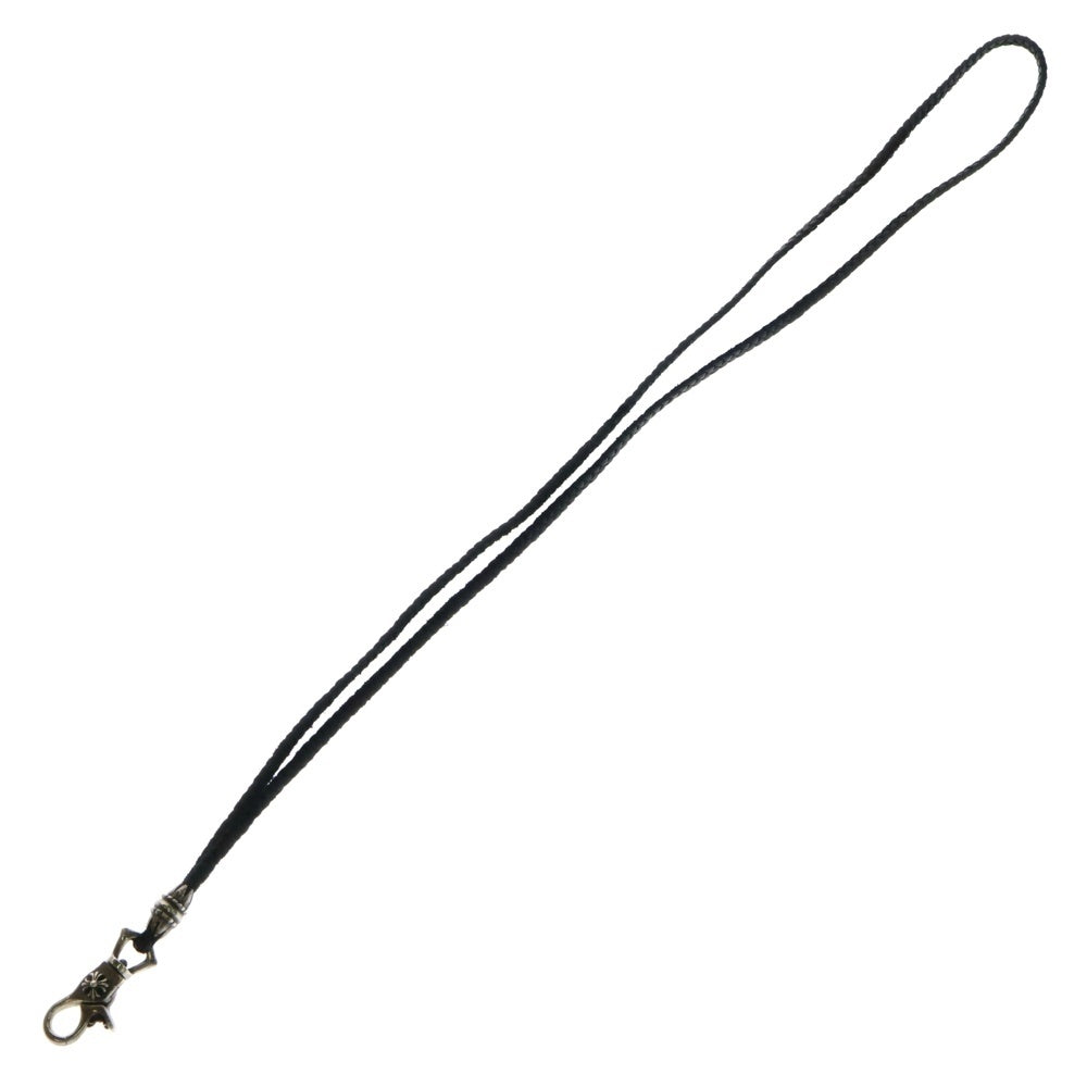 CHROME HEARTS(クロムハーツ) CH PLS LANYARS CHプラス ランヤード クリップホルダー レザーネックレス シルバー/ブラック