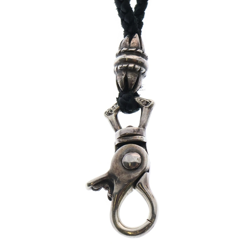 CHROME HEARTS(クロムハーツ) CH PLS LANYARS CHプラス ランヤード クリップホルダー レザーネックレス シルバー/ブラック