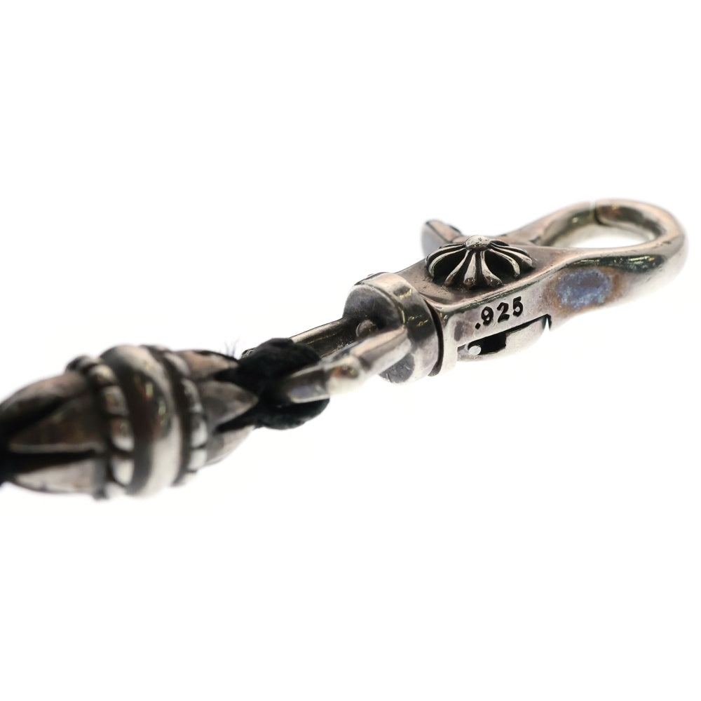 CHROME HEARTS(クロムハーツ) CH PLS LANYARS CHプラス ランヤード クリップホルダー レザーネックレス シルバー/ブラック
