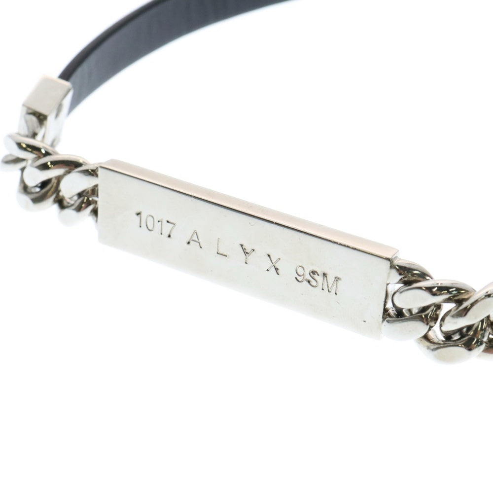 1017 ALYX 9SM(アリクス) 22SS LEATHER ID NECKLACE AAUJW0148OT01 レザー チョーカー ネックレス ブラック/シルバー
