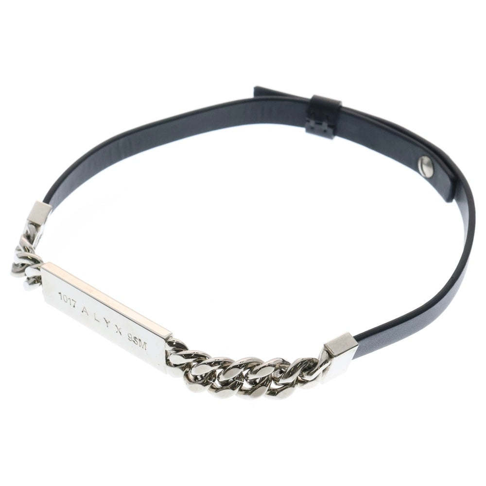1017 ALYX 9SM(アリクス) 22SS LEATHER ID NECKLACE AAUJW0148OT01 レザー チョーカー ネックレス ブラック/シルバー