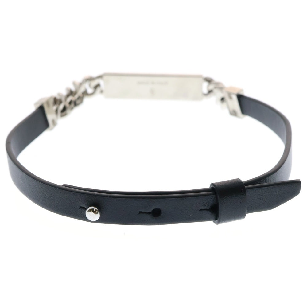1017 ALYX 9SM(アリクス) 22SS LEATHER ID NECKLACE AAUJW0148OT01 レザー チョーカー ネックレス ブラック/シルバー