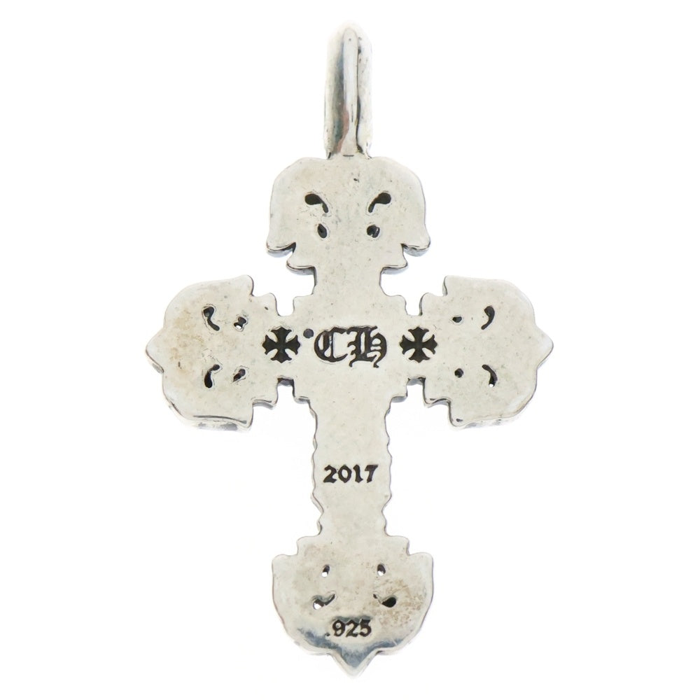 CHROME HEARTS(クロムハーツ) CHARM FILIGREE TINY 1 DIA タイニーフィリグリークロス 1ダイヤ チャーム シルバーネックレストップ シルバー