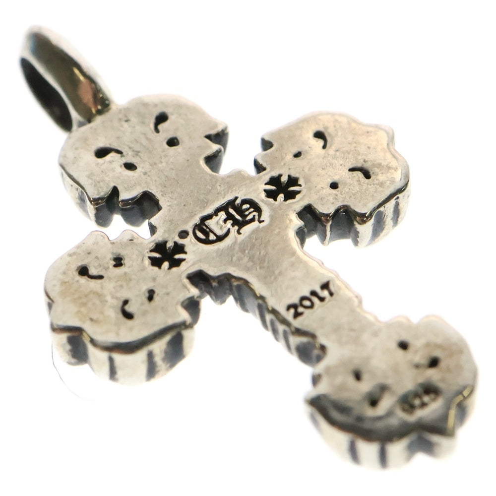 CHROME HEARTS(クロムハーツ) CHARM FILIGREE TINY 1 DIA タイニーフィリグリークロス 1ダイヤ チャーム シルバーネックレストップ シルバー