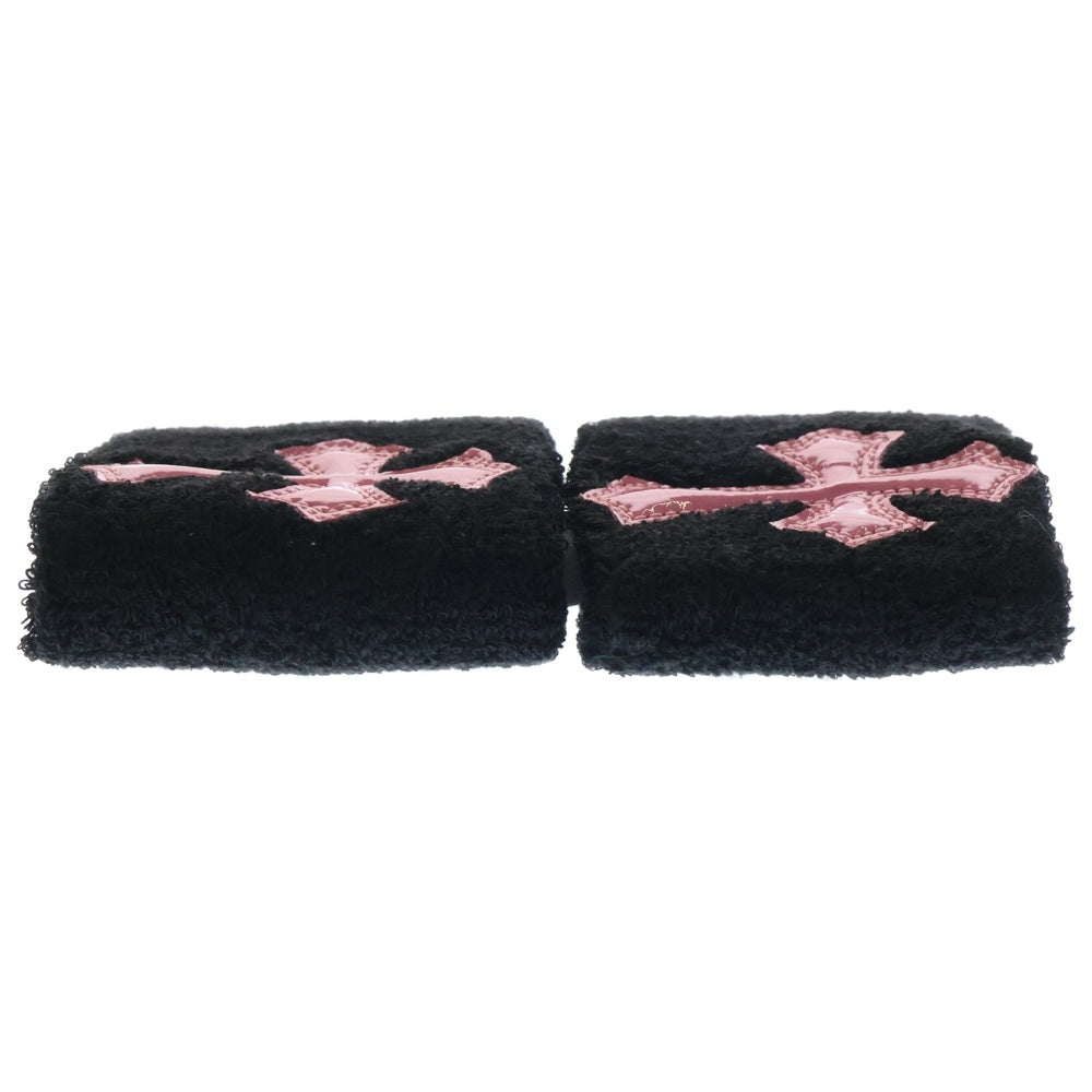 CHROME HEARTS(クロムハーツ) SWEATBAND WRIST リストバンド クロスパッチ ブラック/ピンク