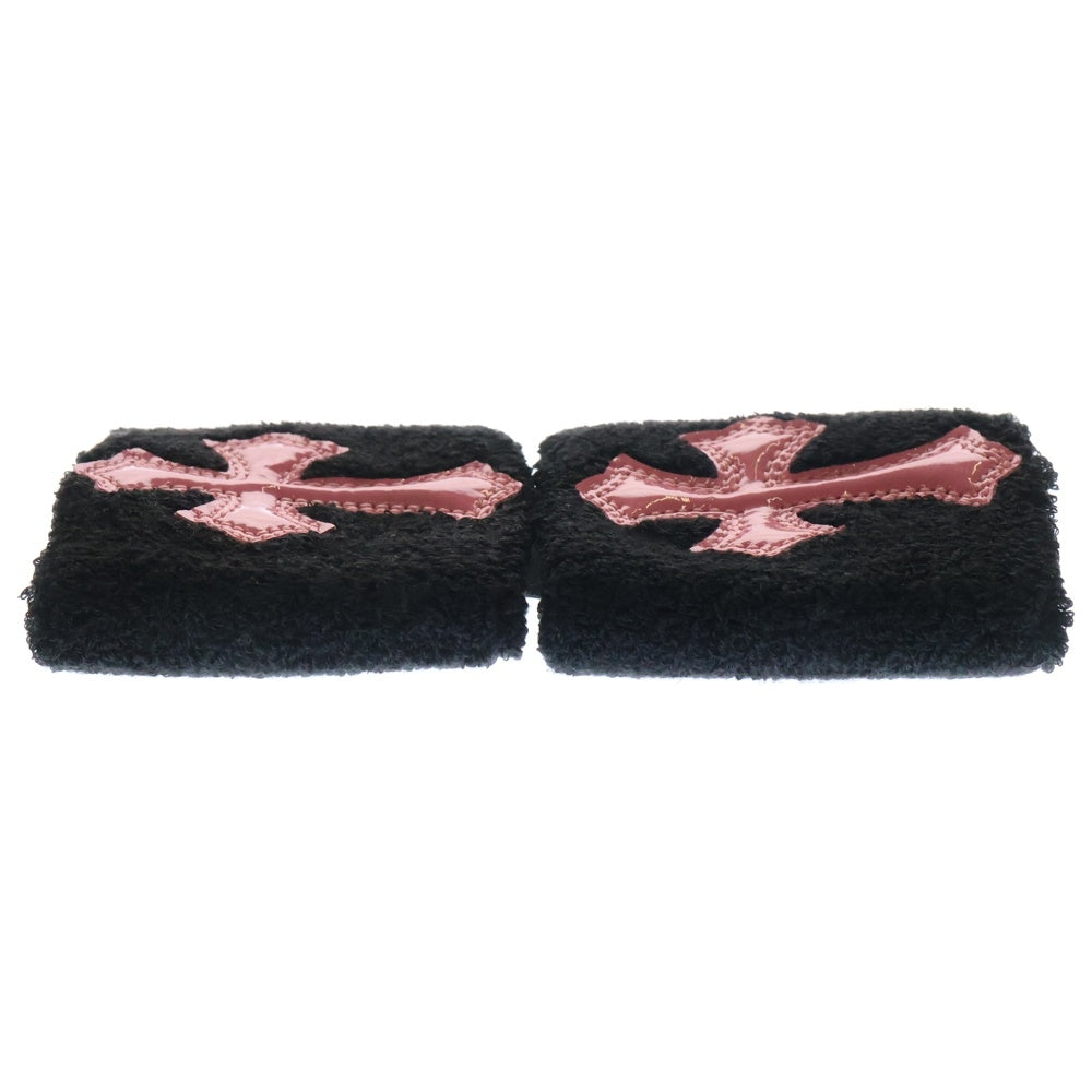 CHROME HEARTS(クロムハーツ) SWEATBAND WRIST リストバンド クロスパッチ ブラック/ピンク