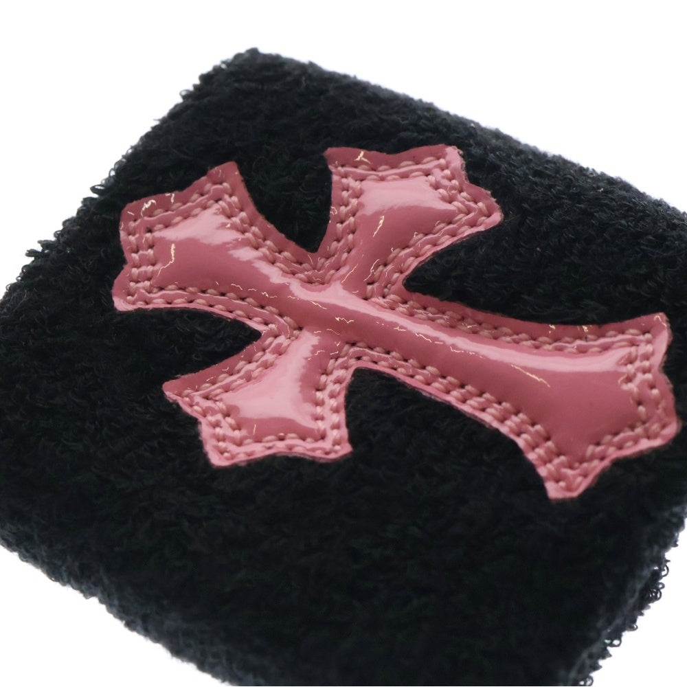 CHROME HEARTS(クロムハーツ) SWEATBAND WRIST リストバンド クロスパッチ ブラック/ピンク