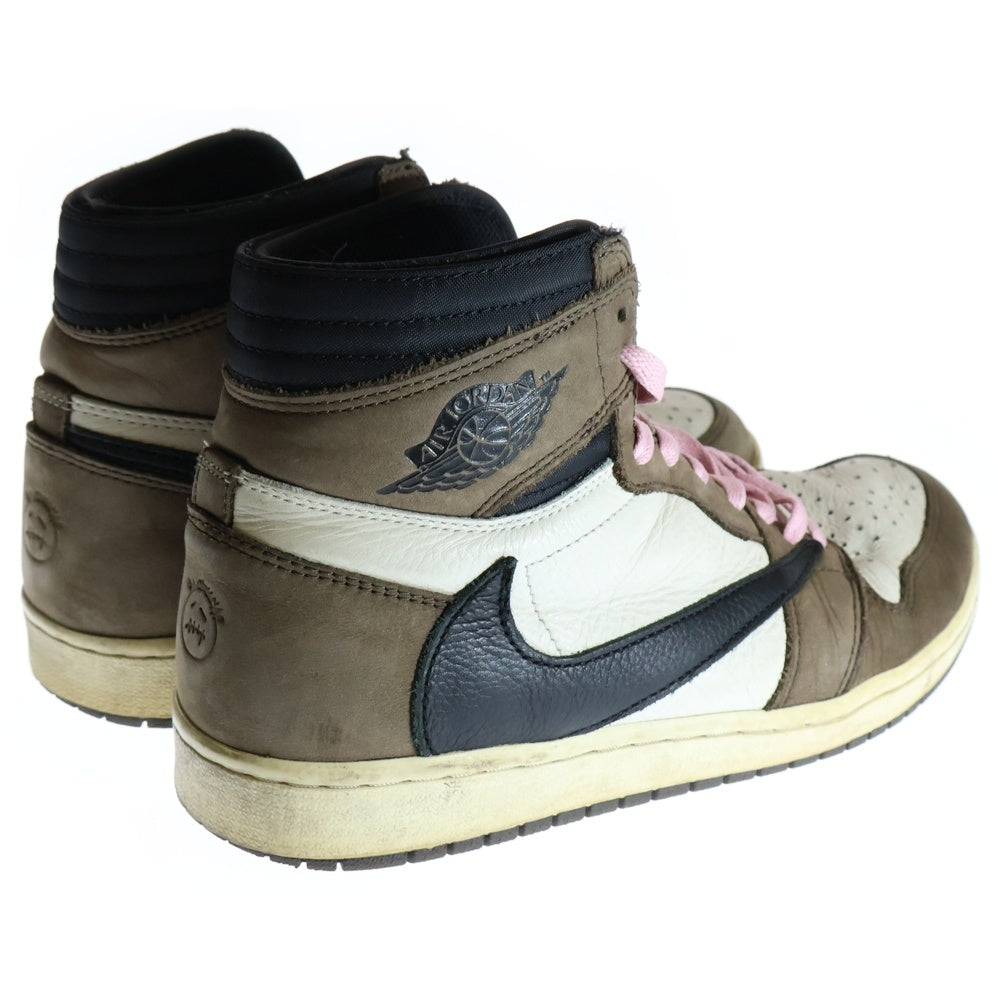 NIKE(ナイキ) ×トラヴィススコット AIR JORDAN 1 RETRO HIGH OG TS SP エアジョーダン1 レトロ ハイカットスニーカー CD4487-100 US9/27.0cm