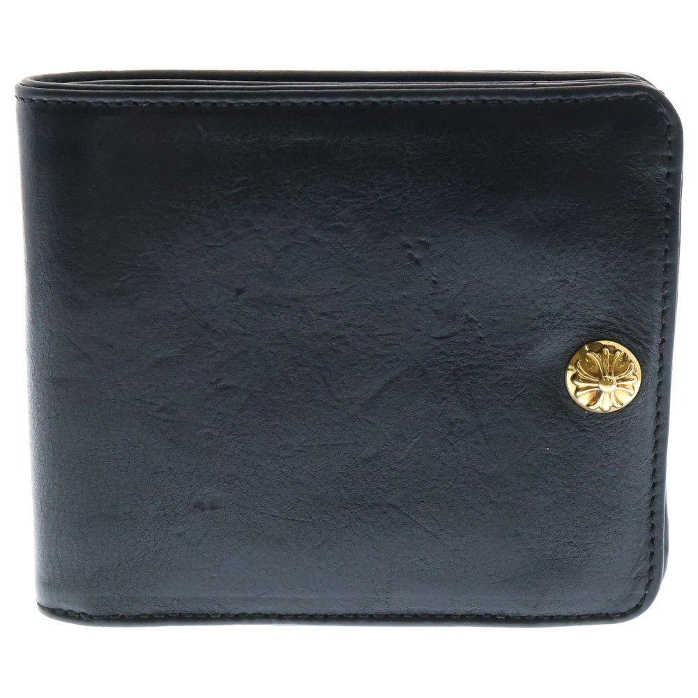 CHROME HEARTS(クロムハーツ) 22K 1SNAP 1スナップ ゴールド レザーウォレット財布 ブラック/ゴールド