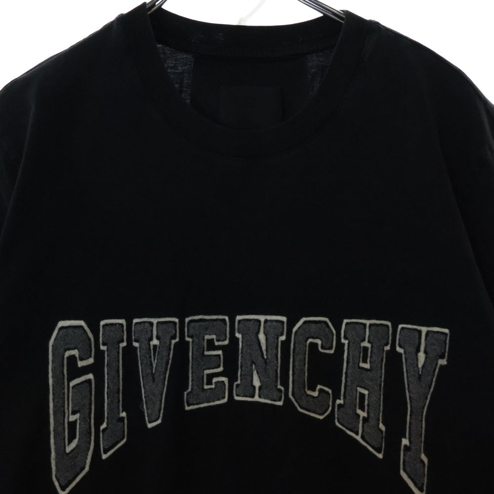 GIVENCHY(ジバンシィ) フロントロゴ刺繍 半袖Tシャツ カットソー ブラック BM716G3Y7M